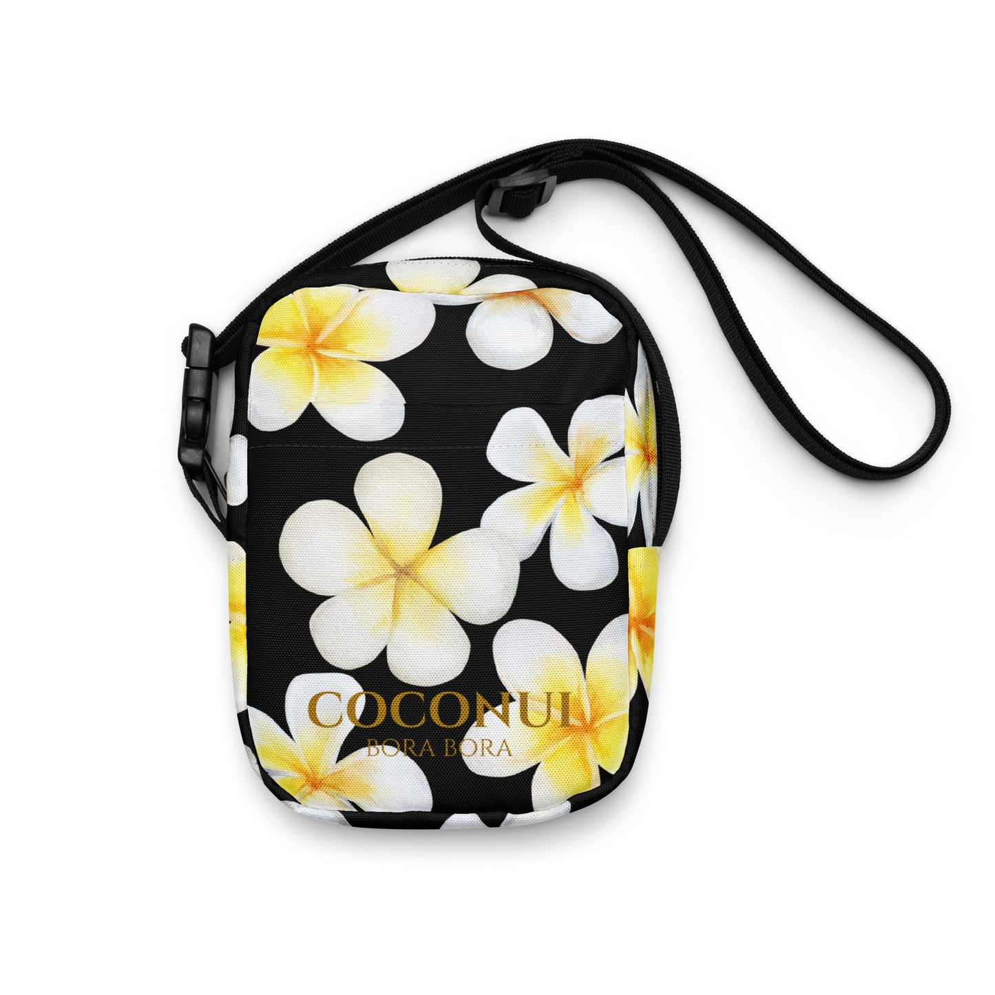 THE FENUA Crossbody Bag White Frangipani Black