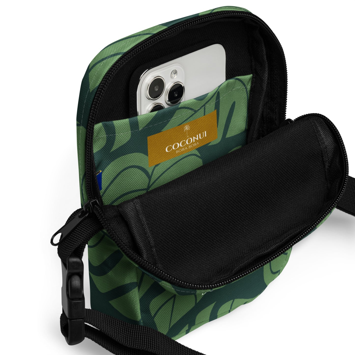 THE FENUA Crossbody Bag Monstera Green