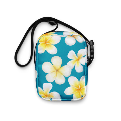 THE FENUA Crossbody Bag White Frangipani Blue