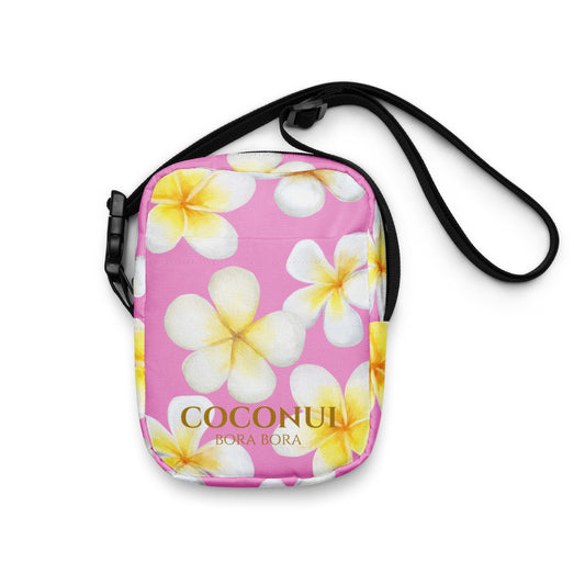 THE FENUA Crossbody Bag White Frangipani Pink