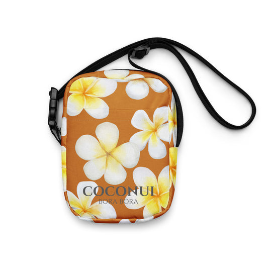THE FENUA Crossbody Bag White Frangipani Brown