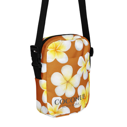 THE FENUA Crossbody Bag White Frangipani Brown