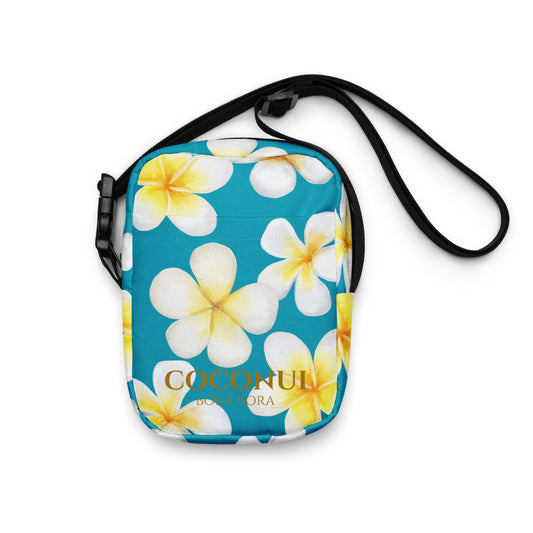 THE FENUA Crossbody Bag White Frangipani Blue