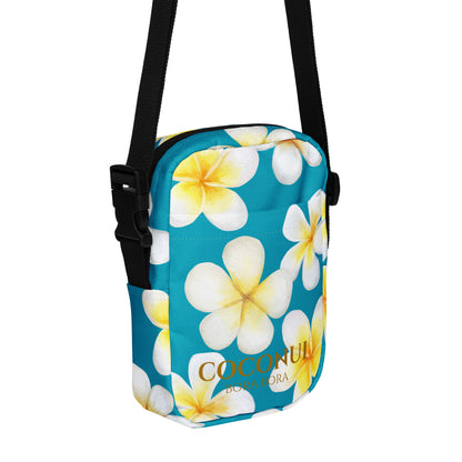 THE FENUA Crossbody Bag White Frangipani Blue