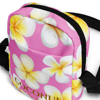 THE FENUA Crossbody Bag White Frangipani Pink