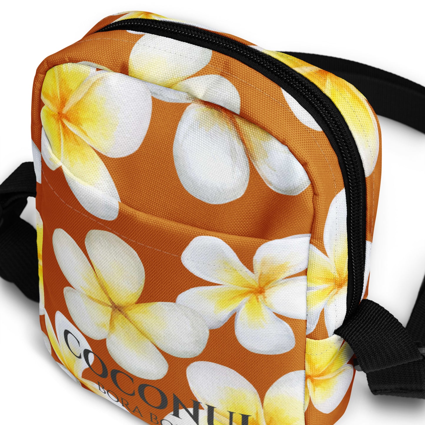 THE FENUA Crossbody Bag White Frangipani Brown