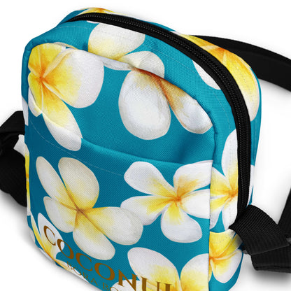 THE FENUA Crossbody Bag White Frangipani Blue