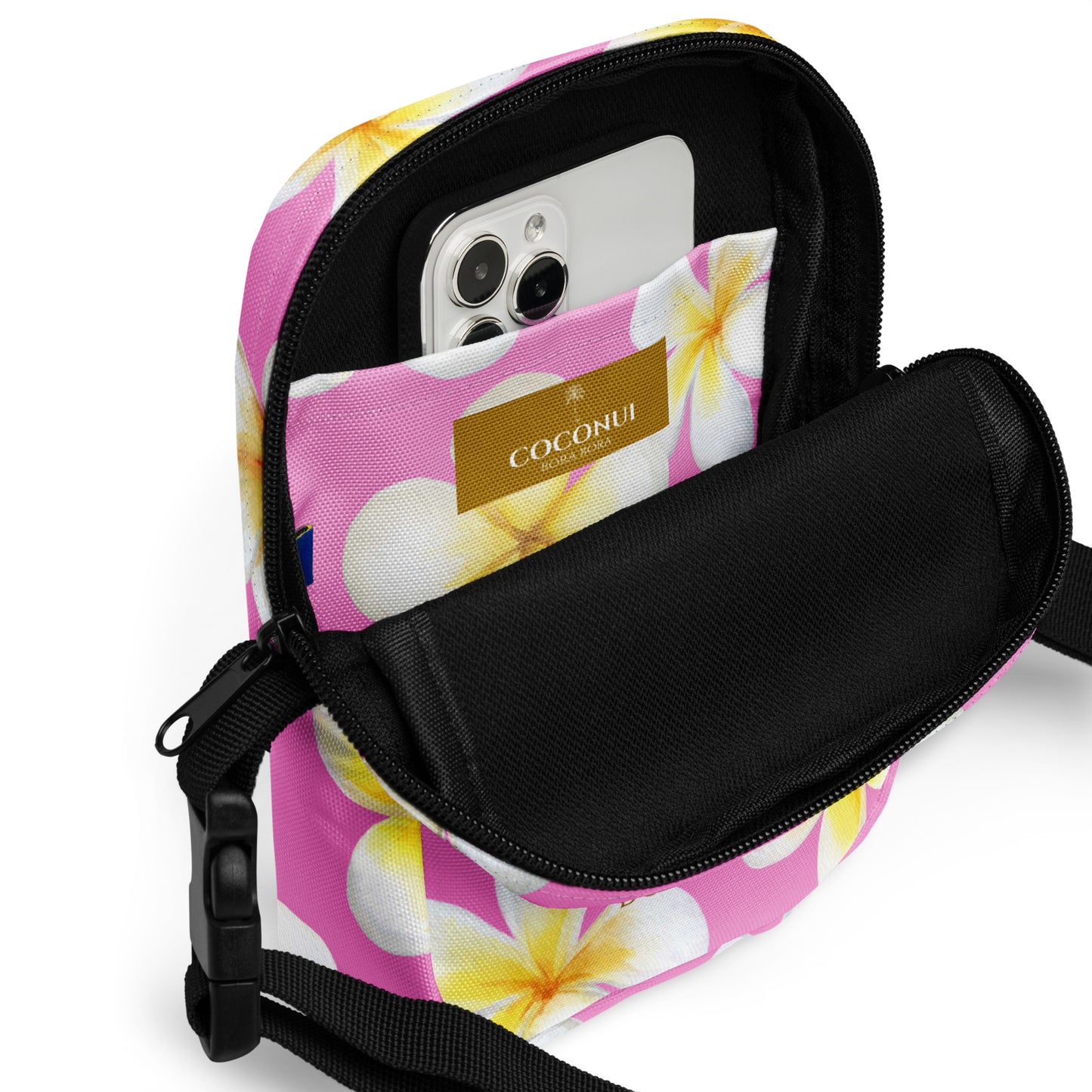 THE FENUA Crossbody Bag White Frangipani Pink
