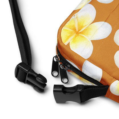 THE FENUA Crossbody Bag White Frangipani Brown