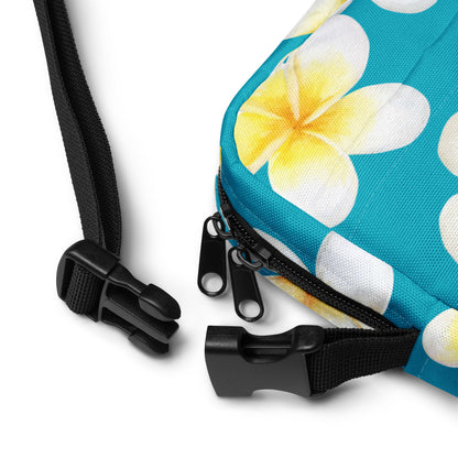 THE FENUA Crossbody Bag White Frangipani Blue
